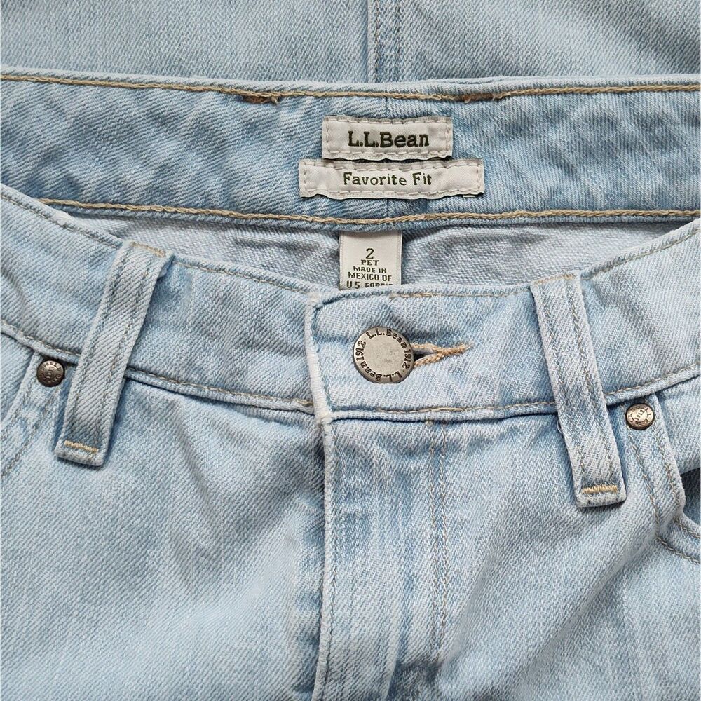 LL Bean Denim Jean Mini Skirt Favorite Fit Size 2 Casual Preppy